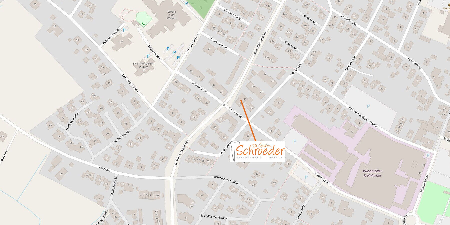 Routenplanung Zahnarzt Dr. Schroeder Lengerich